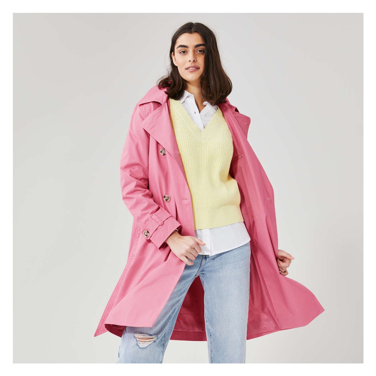 Dusty rose sales trench coat